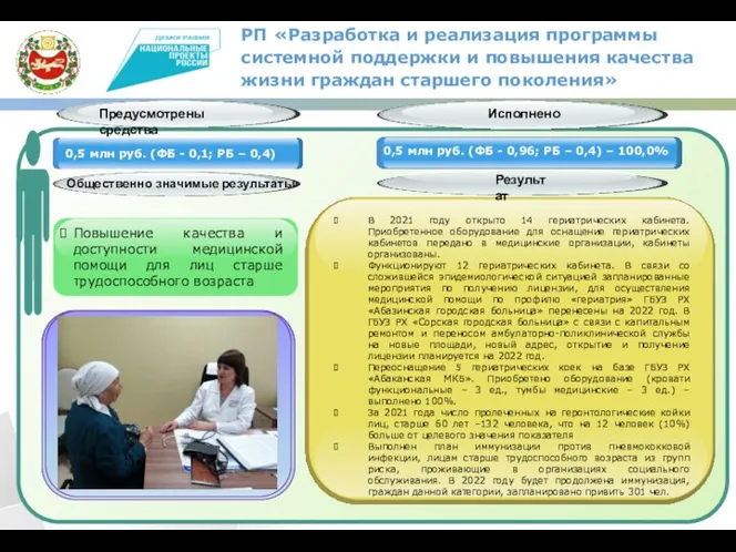 РП «Разработка и реализация программы системной поддержки и повышения качества жизни