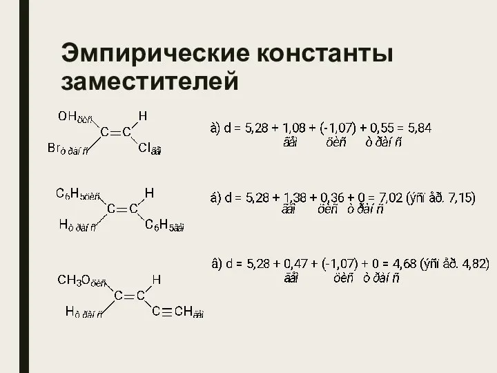 Эмпирические константы заместителей