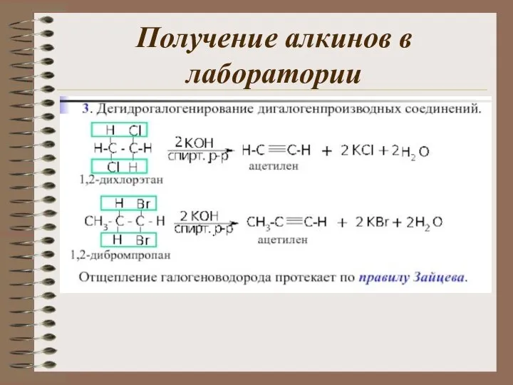 Получение алкинов в лаборатории