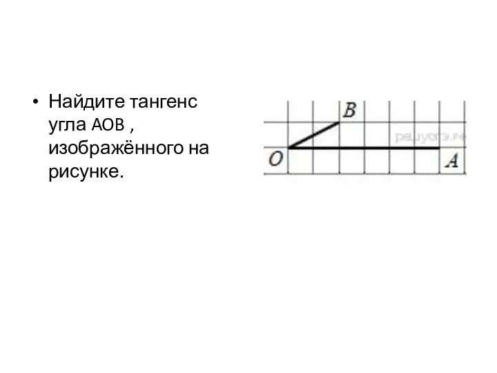 Найдите тангенс угла AOB , изображённого на рисунке.