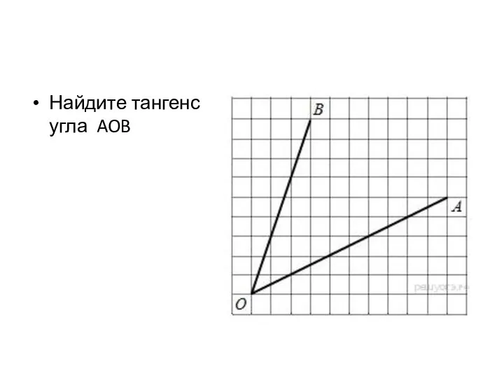 Найдите тангенс угла AOB