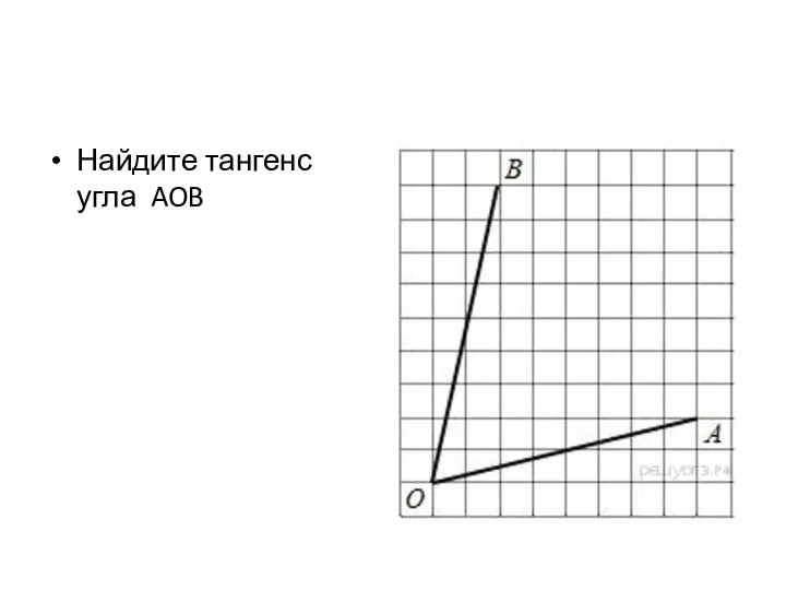 Найдите тангенс угла AOB