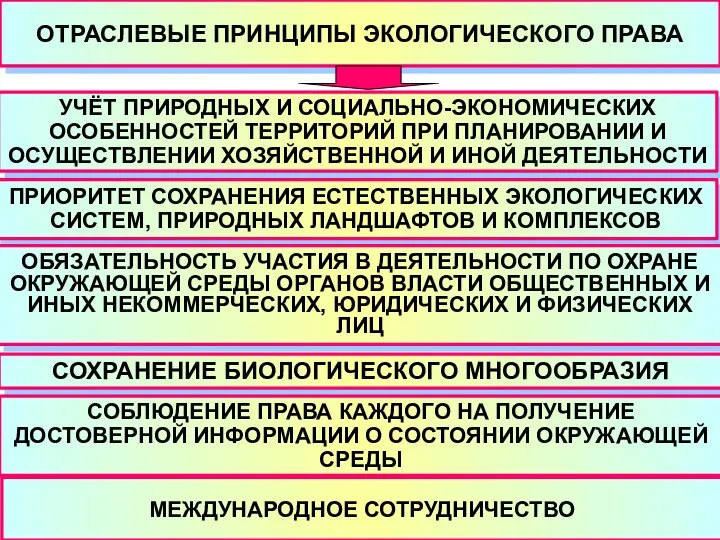 ОТРАСЛЕВЫЕ ПРИНЦИПЫ ЭКОЛОГИЧЕСКОГО ПРАВА УЧЁТ ПРИРОДНЫХ И СОЦИАЛЬНО-ЭКОНОМИЧЕСКИХ ОСОБЕННОСТЕЙ ТЕРРИТОРИЙ ПРИ