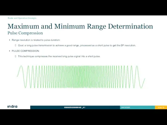 Maximum and Minimum Range Determination Pulse Compression Range resolution is related