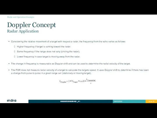 Doppler Concept Radar Application Considering the relative movement of a target