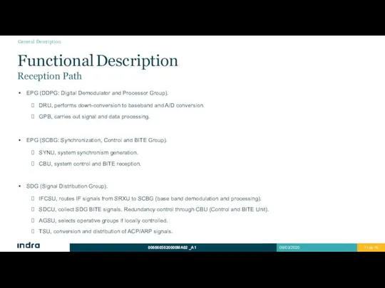 EPG (DDPG: Digital Demodulator and Processor Group). DRU, performs down-conversion to