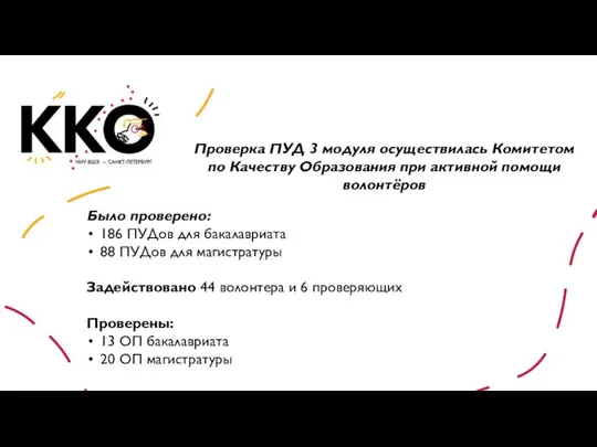 Проверка ПУД 3 модуля осуществилась Комитетом по Качеству Образования при активной