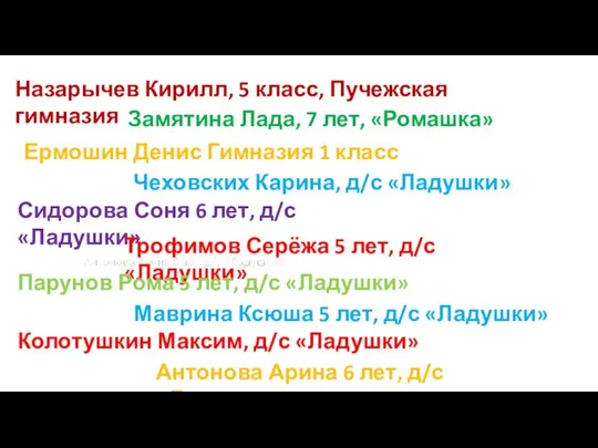 Назарычев Кирилл, 5 класс, Пучежская гимназия Замятина Лада, 7 лет, «Ромашка»