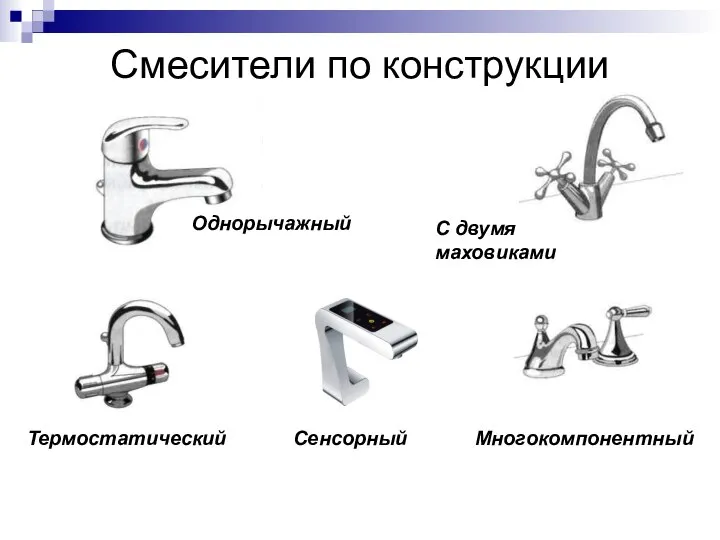 Смесители по конструкции