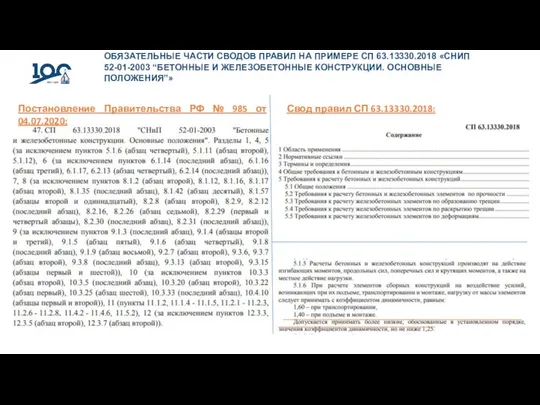 ОБЯЗАТЕЛЬНЫЕ ЧАСТИ СВОДОВ ПРАВИЛ НА ПРИМЕРЕ СП 63.13330.2018 «СНИП 52-01-2003 “БЕТОННЫЕ