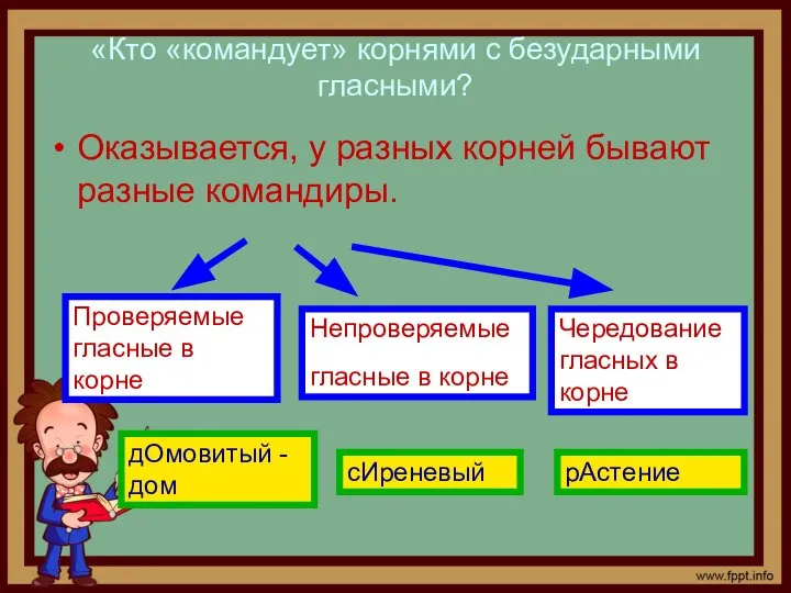 «Кто «командует» корнями с безударными гласными? Оказывается, у разных корней бывают