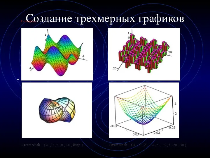 Создание трехмерных графиков