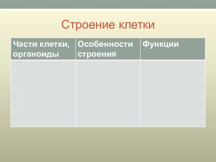 Строение клетки