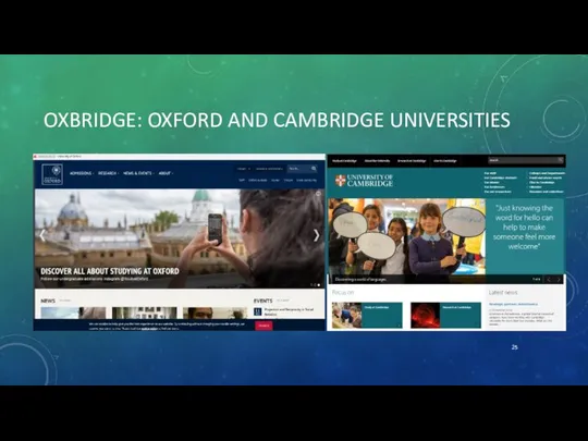 OXBRIDGE: OXFORD AND CAMBRIDGE UNIVERSITIES