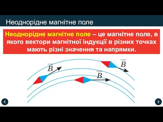 Неоднорідне магнітне поле – це магнітне поле, в якого вектори магнітної