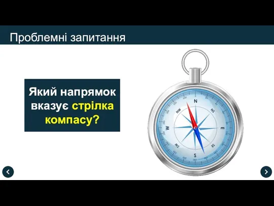 Проблемні запитання Який напрямок вказує стрілка компасу?