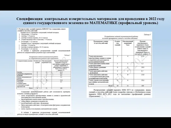 Спецификация контрольных измерительных материалов для проведения в 2022 году единого государственного