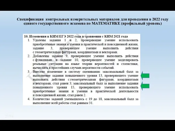 Спецификация контрольных измерительных материалов для проведения в 2022 году единого государственного