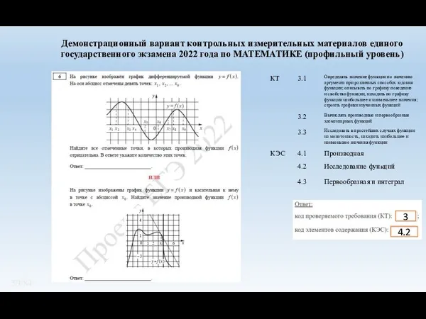 Демонстрационный вариант контрольных измерительных материалов единого государственного экзамена 2022 года по