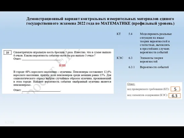 Демонстрационный вариант контрольных измерительных материалов единого государственного экзамена 2022 года по