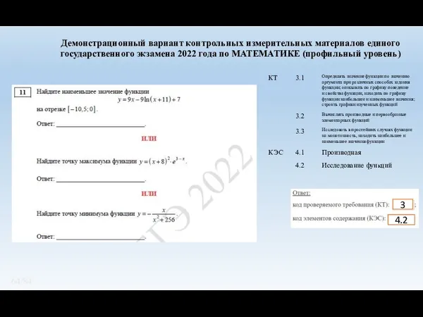 Демонстрационный вариант контрольных измерительных материалов единого государственного экзамена 2022 года по