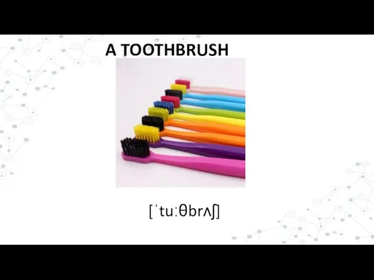 A TOOTHBRUSH [ˈtuːθbrʌʃ]