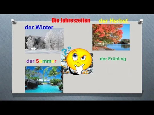 Die Jahreszeiten der Winter der Frühling der Sommer der Herbst