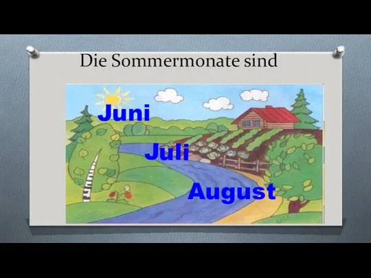 Die Sommermonate sind Juni Juli August