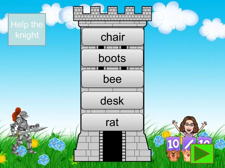 bee rat boots chair desk Help the knight