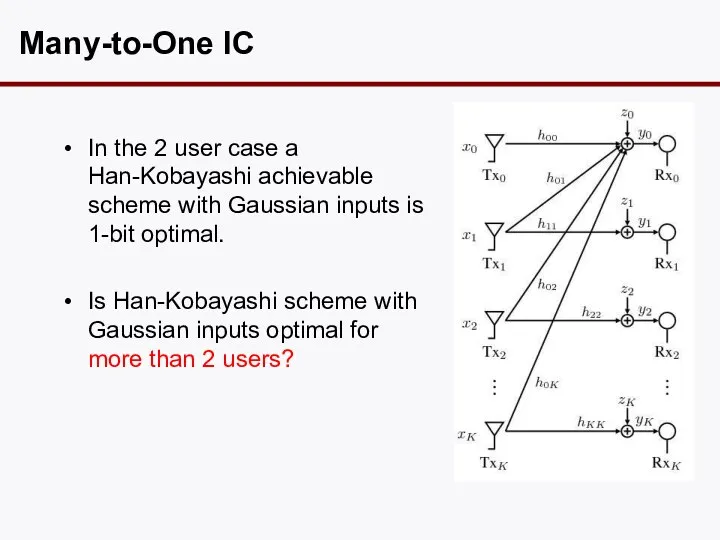 In the 2 user case a Han-Kobayashi achievable scheme with Gaussian