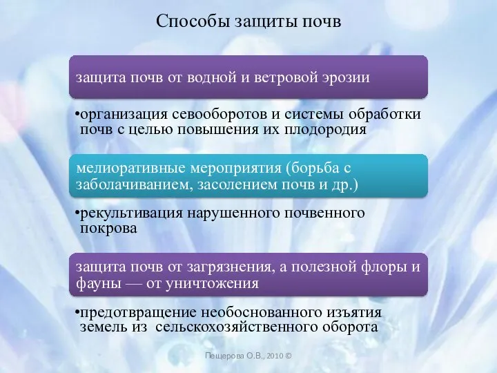 Способы защиты почв защита почв от водной и ветровой эрозии организация