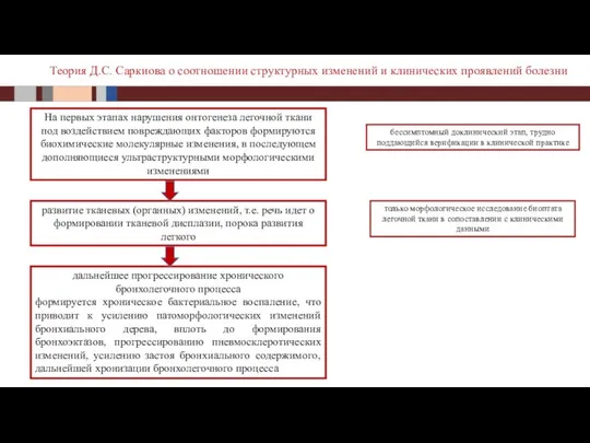 Теория Д.С. Саркиова о соотношении структурных изменений и клинических проявлений болезни