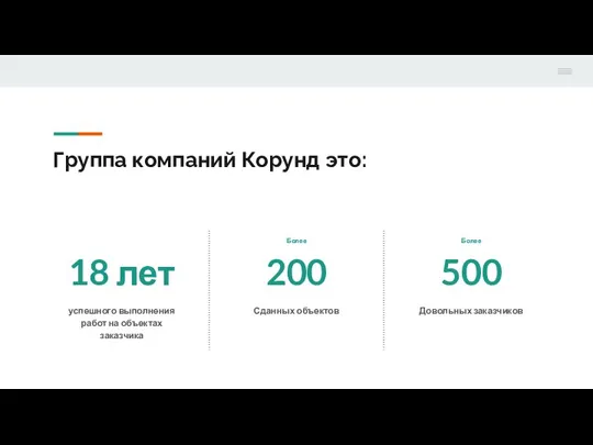 Группа компаний Корунд это: 18 лет успешного выполнения работ на объектах