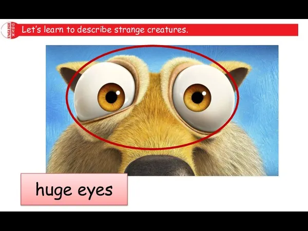 Let’s learn to describe strange creatures. huge eyes