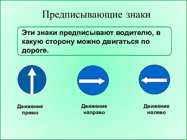 Предписывающие знаки