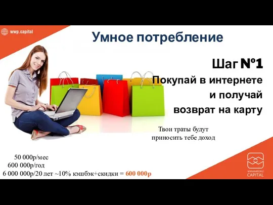 Шаг №1 Покупай в интернете и получай возврат на карту Умное