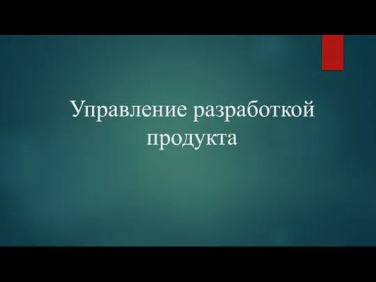 Управление разработкой продукта