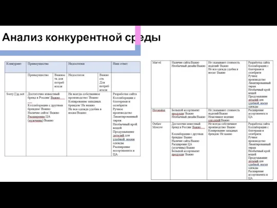 Анализ конкурентной среды