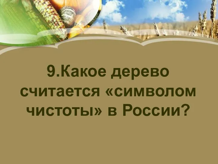 9.Какое дерево считается «символом чистоты» в России?