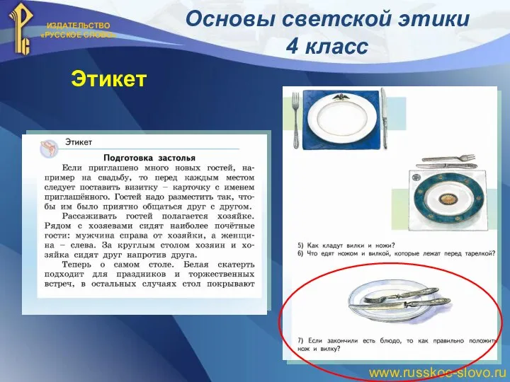 Основы светской этики 4 класс Этикет