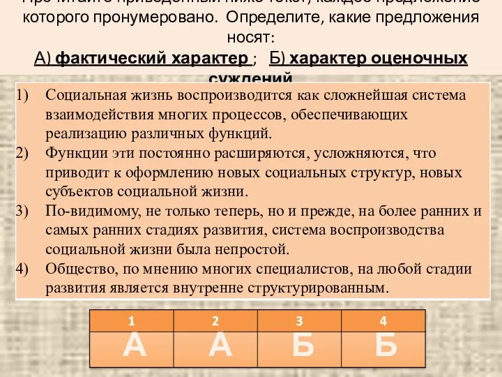 Прочитайте приведенный ниже текст, каждое предложение которого пронумеровано. Определите, какие предложения