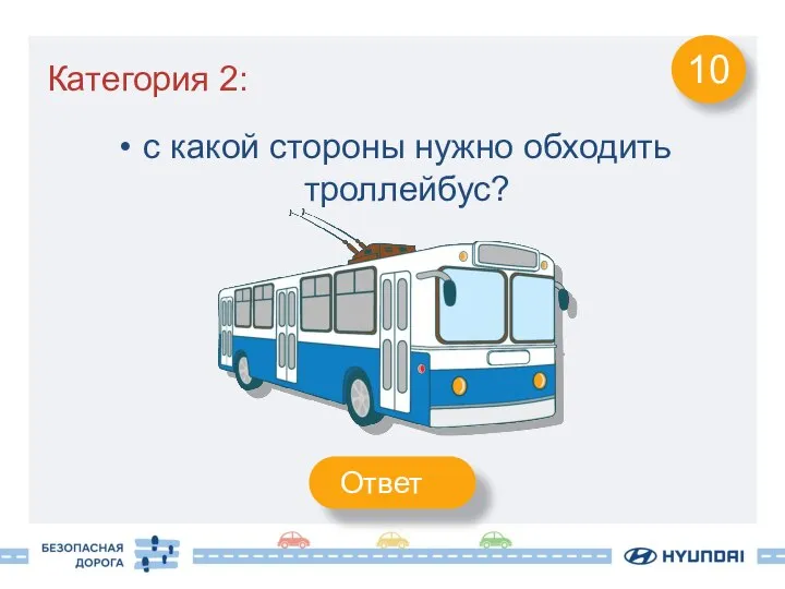 Категория 2: с какой стороны нужно обходить троллейбус? 10