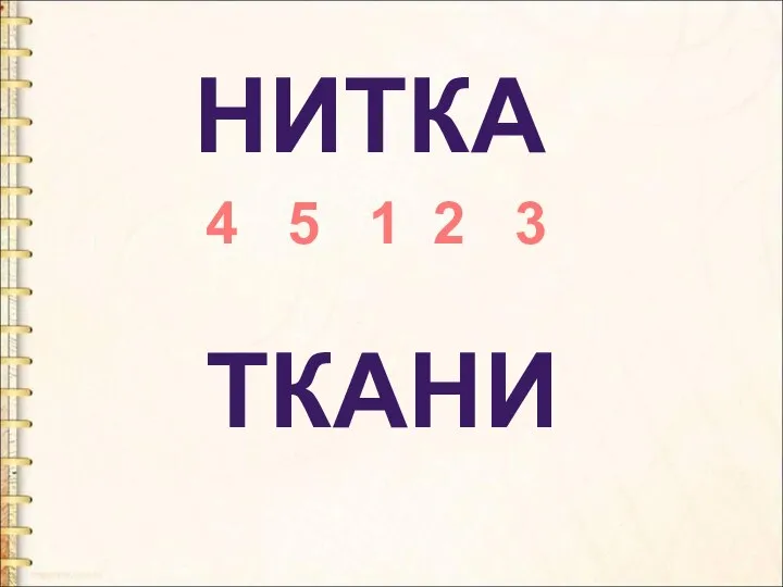 НИТКА 4 5 1 2 3 ТКАНИ