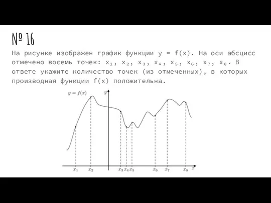 № 16 На рисунке изображен график функции y = f(x). На