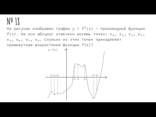 № 18 На рисунке изображен график y = f╵(x) - производной