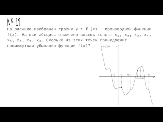 № 19 На рисунке изображен график y = f╵(x) - производной