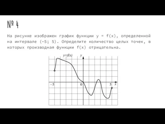 № 4 На рисунке изображен график функции y = f(x), определенной