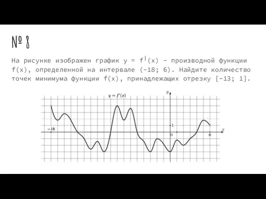 № 8 На рисунке изображен график y = f╵(x) - производной