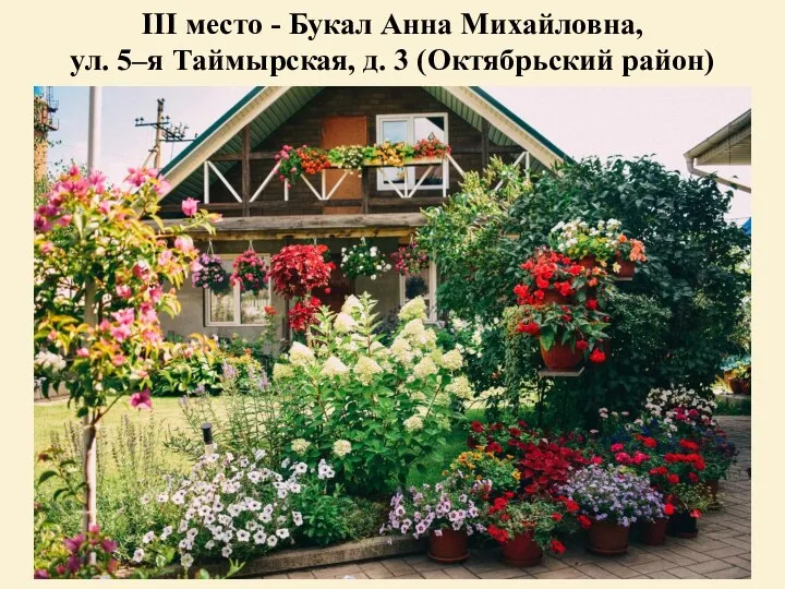 III место - Букал Анна Михайловна, ул. 5–я Таймырская, д. 3 (Октябрьский район)