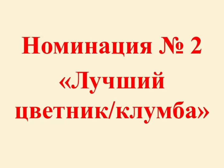 Номинация № 2 «Лучший цветник/клумба»